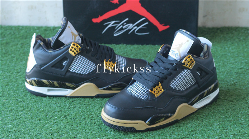 air jordan 4 black and gold